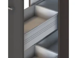 Best Held Möbel Küchenzeile Mailand 330 cm -Grau Matt ohne E-Geräte Grau Hochglanz
