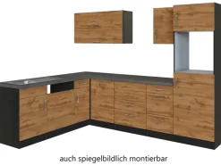 Held Möbel Winkelküchen<Küchenzeile Sorrento 210/ 270 cm Wotaneiche-Grafit o. E-Geräte Winkel