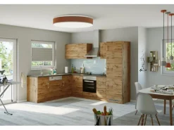 Hot Held Möbel Küchenzeile Sorrento 210/ 270 cm Wotaneiche Winkel
