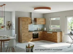 Hot Held Möbel Küchenzeile Sorrento 210/ 270 cm Wotaneiche Winkel