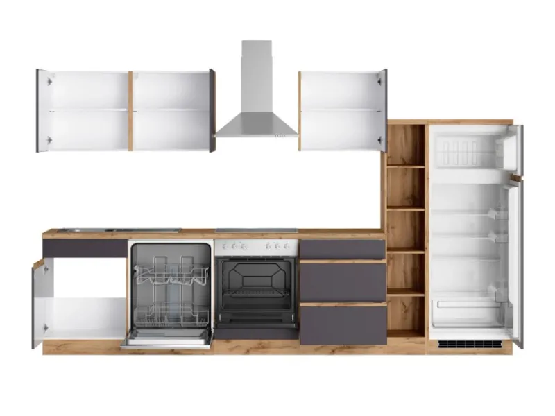 Outlet Küchenzeile Turin 330 cm mit E-Geräten Einbauküchen