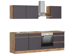 Clearance Küchenzeile Turin 240 cm mit E-Geräten Kochfelder