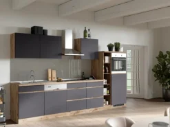 Spülenunterschrank Turin 120cm mit GSP-Blende Graphit/WotanEiche Küchenschränke