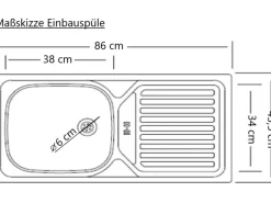 Spülenunterschrank Turin 120cm mit GSP-Blende Graphit/WotanEiche Küchenschränke
