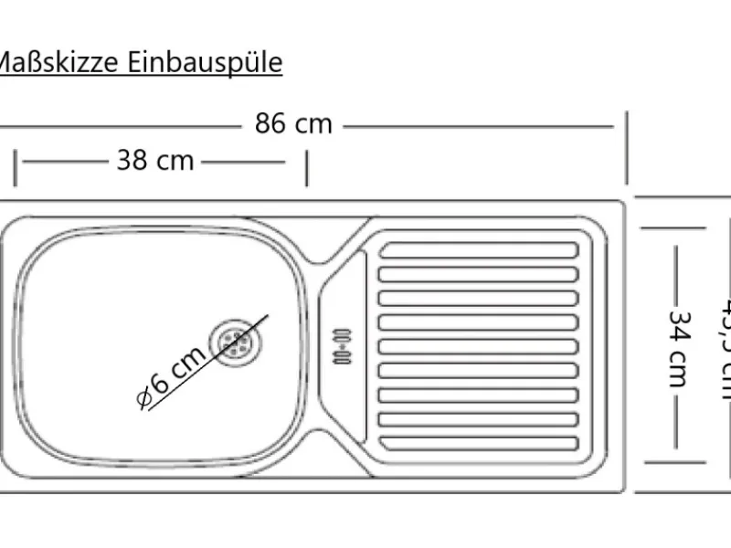 Spülenunterschrank Turin 120cm mit GSP-Blende Graphit/WotanEiche Küchenschränke