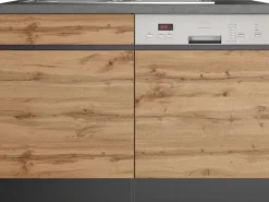 Discount Spülenunterschrank Turin 120cm mit GSP-Blende WotanEiche/Graphit Küchenschränke|Einbauküchen