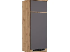 Clearance Umbauschrank für Kühl/Gefrierkombi Turin 60cm Graphit/WotanEiche Kühlschränke