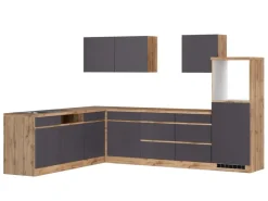 Held Möbel Winkelküchen|Küchenschränke<Winkelküche Turin 300 x 240 cm ohne E-Geräte Graphit-Wotaneiche