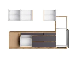 Held Möbel Winkelküchen|Küchenschränke<Winkelküche Turin 300 x 240 cm ohne E-Geräte Graphit-Wotaneiche