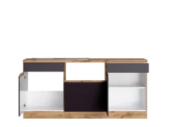 Held Möbel Winkelküchen|Küchenschränke<Winkelküche Turin 300 x 240 cm ohne E-Geräte Graphit-Wotaneiche