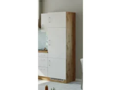 Best Held Möbel Held Möel Küchen-Kühlschr.umau Sorrento 60x200xT60cm Nische Weiß-WotanEiche
