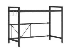 Discount HOMCOM Erweiterbares Mikrowellenregal Mikrowellenständer mit 3 Haken Küchenregal