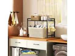 Discount HOMCOM Erweiterbares Mikrowellenregal Mikrowellenständer mit 3 Haken Küchenregal
