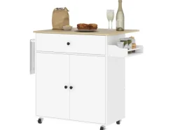 Discount Kücheninsel mit Arbeitsplatte Spanplatte MDF Weiß 106L x 42B x 87H cm Kücheninseln