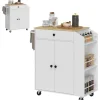 Clearance Kücheninsel mit Arbeitsplatte Spanplatte MDF Weiß 82L x 38B x 86,5H cm Kücheninseln|Servierwagen