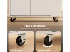 Clearance Kücheninsel mit Arbeitsplatte Spanplatte MDF Weiß 82L x 38B x 86,5H cm Kücheninseln|Servierwagen