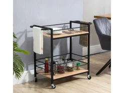 Best HOMCOM Küchenwagen mit 2 Ebenen Spanplatte 82 x 40 x 75 cm