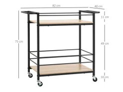 Best HOMCOM Küchenwagen mit 2 Ebenen Spanplatte 82 x 40 x 75 cm
