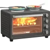 Clearance Minibackofen Edelstahl Hartglas Schwarz 48,6L x 36,3B x 33H cm Kochfelder