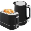 HOMCOM Kaffeemaschinen|Haushaltsgeräte<Wasserkocher Toaster Set Kunststoff Schwarz 21,2L x 16B x 24,3H cm