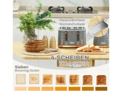 Online Wasserkocher und Toaster Set Stahl Grau 24,1L x 19,5B x 23,2H cm Kaffeemaschinen|Haushaltsgeräte