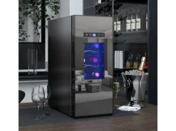 Discount Weinkühlschrank Metall Hartglas Schwarz 51,5L x 26,5B x 65H cm Kühlschränke