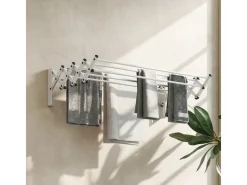 Clearance Wäscheständer Wand Ausziehbar Wäschetrockner  86 x 61 x 22 cm Silber Wäschetrockner