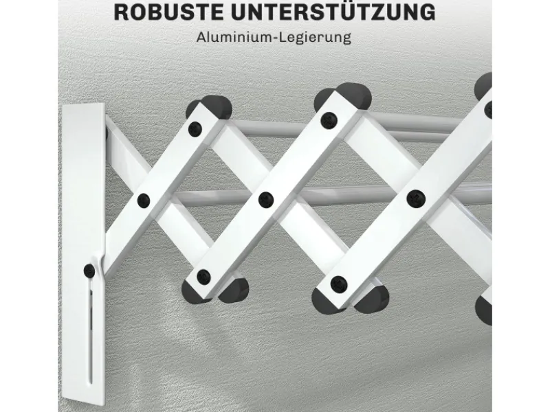 Clearance Wäscheständer Wand Ausziehbar Wäschetrockner 86 x 61 x 22 cm Silber Wäschetrockner