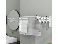 Clearance Wäscheständer Wand Ausziehbar Wäschetrockner 86 x 61 x 22 cm Silber Wäschetrockner