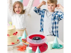 Sale HOMCOM Zuckerwattemaschine Einfach zu Bedienendes Zuckerwattegerät PP Rot