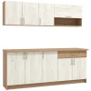 Homestyle4u Miniküchen|Küchenregale<Küchenzeile ohne Geräte 200 cm Eiche
