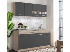 Clearance Homestyle4u Küchenzeile 80x207x60 in Grau 2361