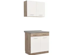 Sale Homestyle4u Küchenzeile 80x207x60 in Weiß 2360