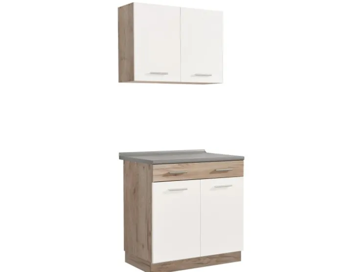 Sale Homestyle4u Küchenzeile 80x207x60 in Weiß 2360
