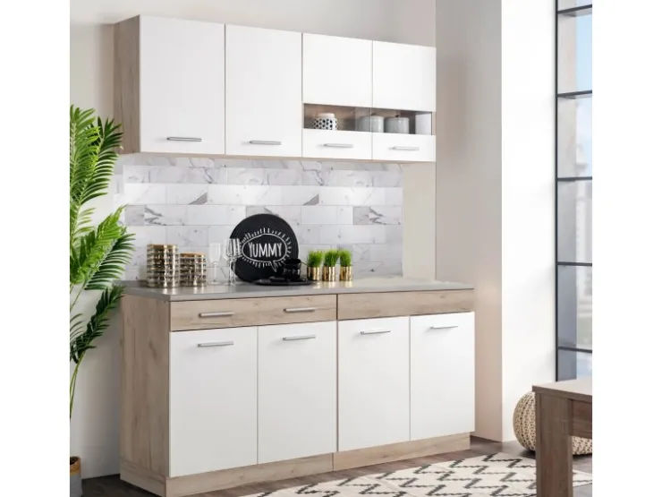 Sale Homestyle4u Küchenzeile 80x207x60 in Weiß 2360