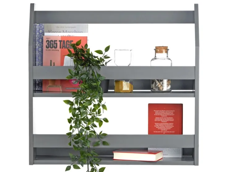 New Homestyle4u Wandregal Hängeregal Küchenregal Bücherregal Regal Holz Grau