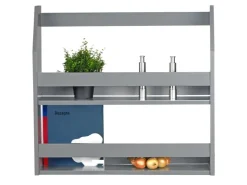 New Homestyle4u Wandregal Hängeregal Küchenregal Bücherregal Regal Holz Grau
