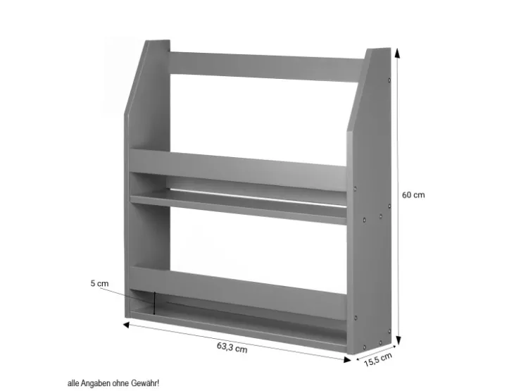 New Homestyle4u Wandregal Hängeregal Küchenregal Bücherregal Regal Holz Grau