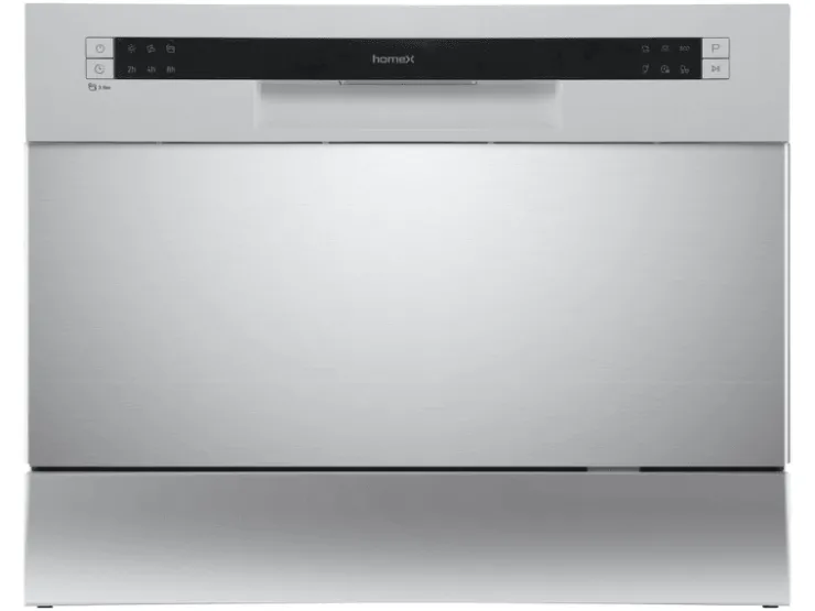 homeX Geschirrspüler<Tischgeschirrspüler Mini Geschirrspüler mit 6 Programmen 6 Maßgedecke Aquastop GST6AE-S