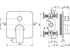 Ideal Standard Einhebelmischer<Badearmatur Edge Unterputz Chrom