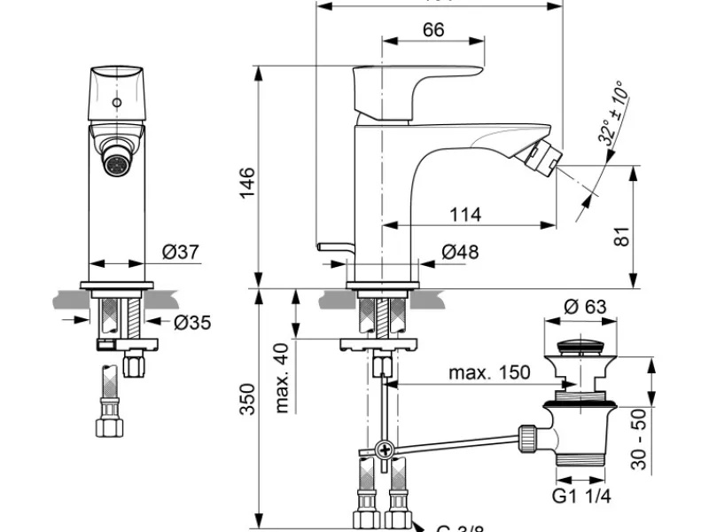 Best Bidetarmatur Connect Air Einhebelmischer