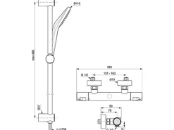 Sale Duschsystem Ceratherm T50 Aufputz Brausestange 900 mm Chrom Einhebelmischer