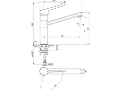 Clearance Ideal Standard Küchenarmatur Ceraflex BlueStart Klinikhebel Chrom