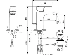 Ideal Standard Einhebelmischer<Waschtischarmatur Connect Air Niederdruck Chrom