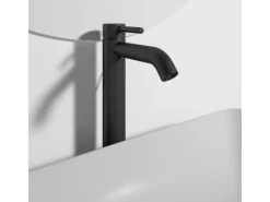 Sale Waschtischarmatur Ceraline Längerer Sockel + Ablaufgarnitur Black Einhebelmischer