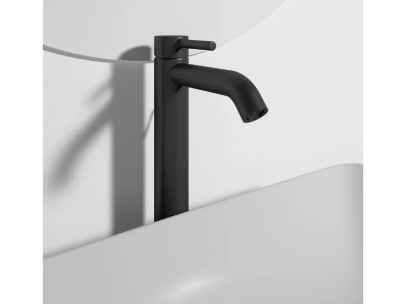 Sale Waschtischarmatur Ceraline Längerer Sockel + Ablaufgarnitur Black Einhebelmischer