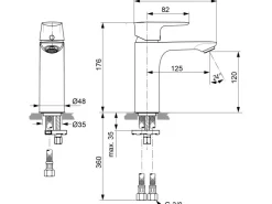 Ideal Standard Einhebelmischer<Waschtischarmatur Connect Air Grande o. Ablaufg. Brushed Gold