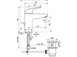 Ideal Standard Einhebelmischer<Waschtischarmatur Ceraflex Grande Chrom