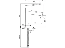 Outlet Ideal Standard Waschtischarmatur Ceraplus ohne Ablaufgarnitur Grande Chrom