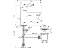 Outlet Waschtischarmatur Ceraplan Chrom Niederdruck H70 Einhebelmischer